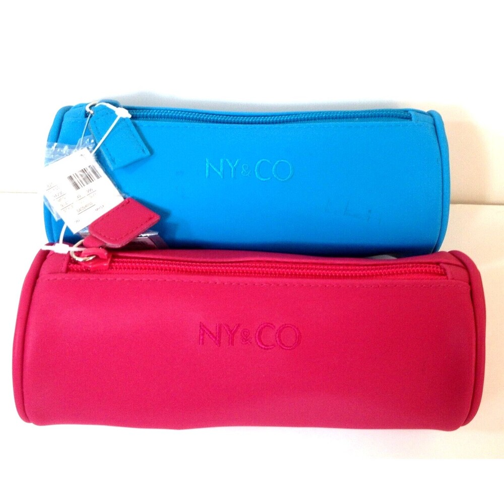 NY & Co Makeup / Storage Bag Blue & Hot Pink New With Tags